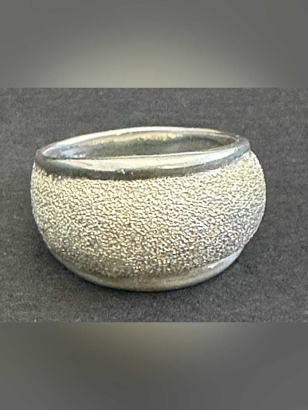Textured Sterling Silver Dome Ring - approximate Size 9
